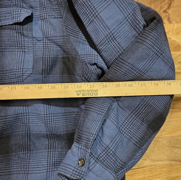 Wrangler Heavyweight Sherpa Lined Plaid Flannel Shirt Jacket BlueCabincore XL - Picture 7 of 11